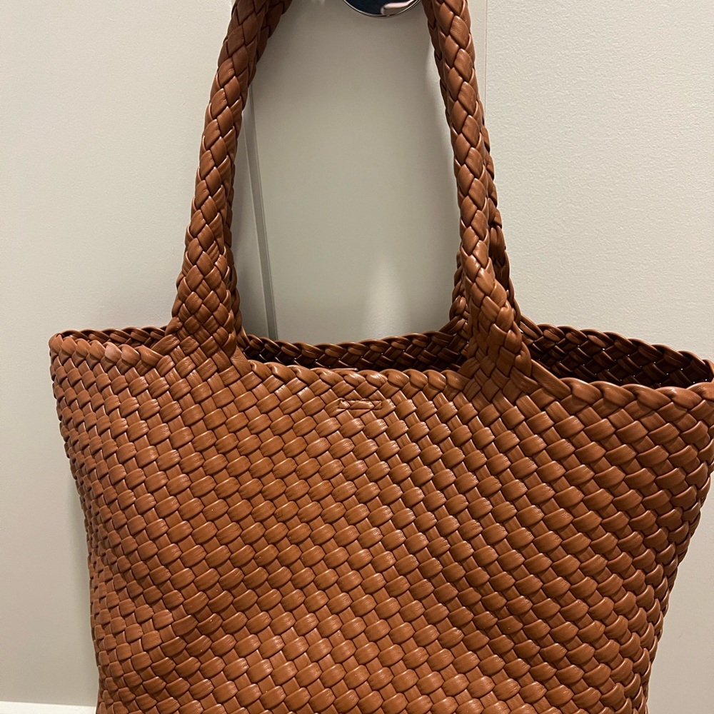 Brown Woven Tote Bag